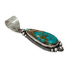 MB Hallmark, Pendant, Royston Turquoise, Sterling Silver, Navajo Handmade, 2 1/2"