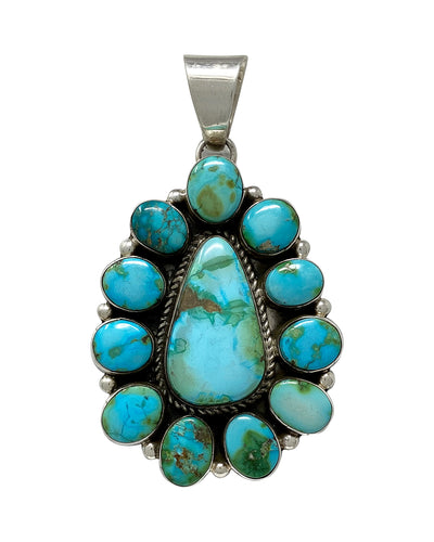 Geraldine James, Pendant, Sonoran Gold Turquoise, Sterling Silver, Navajo, 3