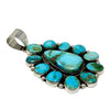 Geraldine James, Pendant, Sonoran Gold Turquoise, Sterling Silver, Navajo, 3"