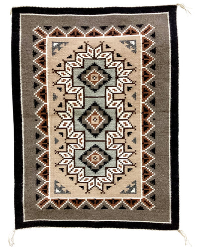 Martha Smith, Rug, Two Grey Hills, Navajo Handwoven, 25