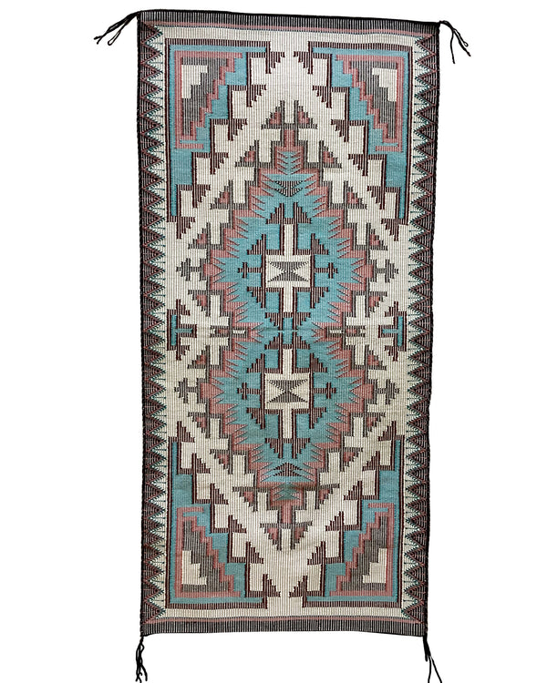 Marie Yazzie, New Lands Raised Outline Rug, Navajo Handwoven, 29