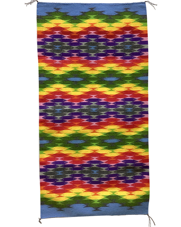 Kaylsey Sorrell, Rug, Eye Dazzler, Navajo Handwoven, 55” x 27”