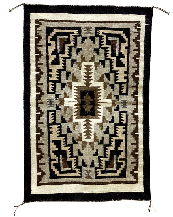 Cecelia Tsosie, Rug, Two Grey Hills, Navajo Handwoven, 31.5