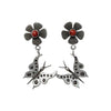 Jerry Begay, Earring, Flower Blossoms, Butterfly, Navajo, 2 1/2”