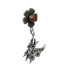 Jerry Begay, Earring, Flower Blossoms, Butterfly, Navajo, 2 1/2”