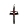 Aaron Anderson, Pueblo Inspired, Cross Pendant, Coral, Tufa, Navajo handmade, 2 1/2"