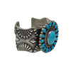 Glenn Livingston, Bracelet, Kingman Turquoise, Stamping, Navajo Made, 6"