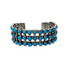 Lily Kee, Bracelet, Three Rows, Morenci Turquoise, Navajo, 7"