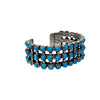 Lily Kee, Bracelet, Three Rows, Morenci Turquoise, Navajo, 7"