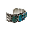 Darrell Cadman, Bracelet, Kingman Turquoise, Silver, Navajo Handmade, 7"