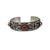 Calvin Martinez, Bracelet, Mediterranean Coral, Stamping, Navajo, 6 3/4"