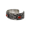 Calvin Martinez, Bracelet, Mediterranean Coral, Stamping, Navajo, 6 3/4"