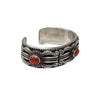 Calvin Martinez, Bracelet, Mediterranean Coral, Stamping, Navajo, 6 3/4"