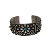 Ernest Rangel, Bracelet, Turquoise, Flower, Navajo, 6 1/2"