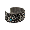 Ernest Rangel, Bracelet, Turquoise, Flower, Navajo, 6 1/2"