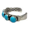 Herman Smith Jr, Bracelet, Kingman Turquoise, Sterling Silver, Navajo, 6.25"