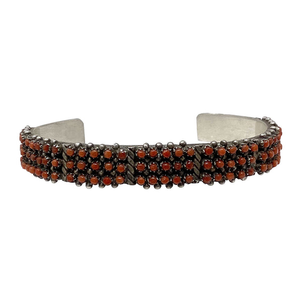 April Haloo, Bracelet, Coral, Sterling Silver, Zuni, Circa Early 2000s, 6