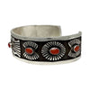 Rick Martinez, Bracelet, Coral, Navajo, Sterling Silver, 6 1/2"