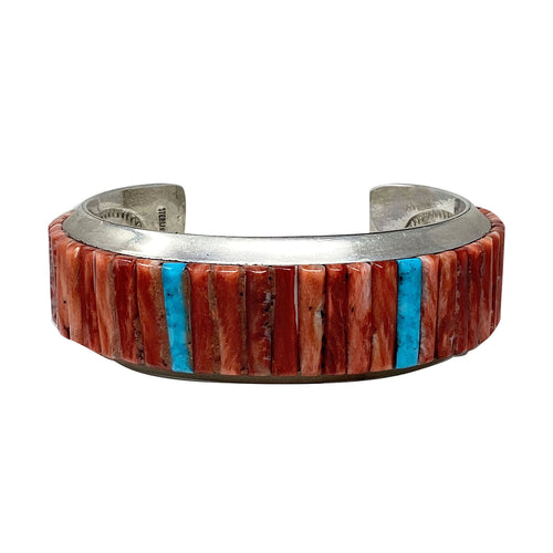 Clinton Pete, Bracelet, Kingman, Red Spiny Oyster, Navajo, Circa 2000s, 6 1/4