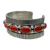 Tillie Jon, Bracelet, Coral, Sterling Silver, Navajo Handmade, 6 3/4"