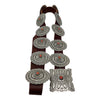 Herman Smith, Concho Belt, Mediterranean Coral, 12 Pieces, Navajo, 56 1/2"