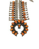 Joelias Draper, Necklace, Orange Spiny Oyster, Squash Blossom, Navajo, 24"