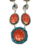 Mike Thomas Jr, Necklace, Kingman, Red Spiny Oyster, Navajo, 32"