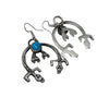 Eva Linberg, Earring, Kingman Turquoise, Cast, Navajo, 2 1/4"