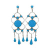 Vivianita Booqua, Earrings, Dangles, Kingman Turquoise, Zuni, 3 1/2"