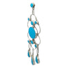 Vivianita Booqua, Earrings, Dangles, Kingman Turquoise, Zuni, 3 1/2"