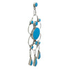 Vivianita Booqua, Earrings, Dangles, Kingman Turquoise, Zuni, 3 1/2"