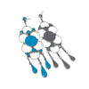 Vivianita Booqua, Earrings, Dangles, Kingman Turquoise, Zuni, 3 1/2"