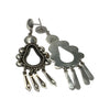 Thomas Jim, Dangle Earrings,Sterling Silver, Navajo, 3"