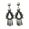 Thomas Jim, Dangle Earrings,Sterling Silver, Navajo, 3"