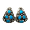 Vintage, Earring, Sleeping Beauty Turquoise, Sterling Silver, Navajo, Circa 1990s, 7/8"