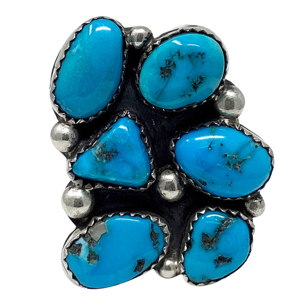 Lily Kee, Ring, Sleeping Beauty Turquoise, Sterling Silver, Navajo Handmade, 7