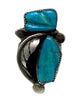 NE Hallmark, Ring, Kingman Turquoise, Sterling Silver, Navajo, Circa 1980s, 7