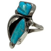 NE Hallmark, Ring, Kingman Turquoise, Sterling Silver, Navajo, Circa 1980s, 7