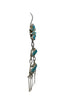 Vintage, Earring, Kingman Turquoise, Sterling Silver, Navajo, Circa 1990s, 4"