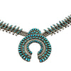 Vintage, Necklace, Kingman Turquoise, Navajo, Sterling Silver, Circa 1980s, 28"