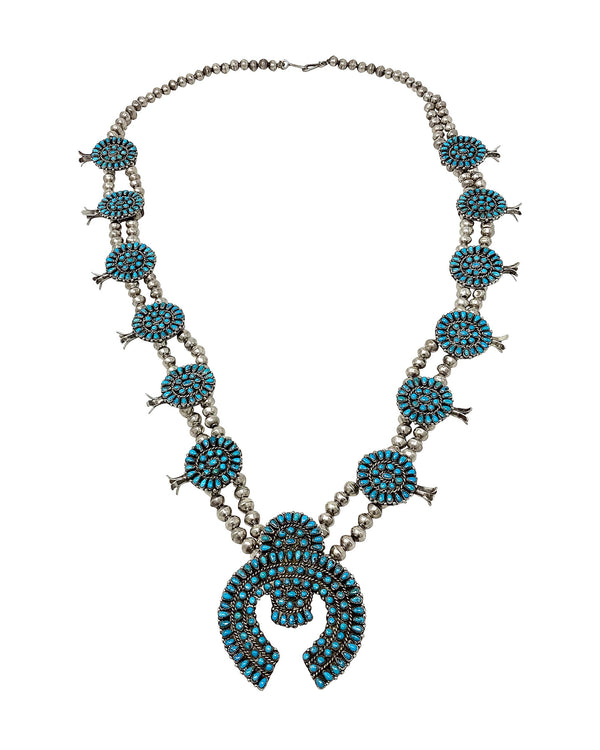 Vintage, Necklace, Nevada Turquoise, Zuni, Circa 1960s, 32