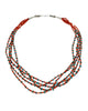 Vintage, Necklace, Coral, Kingman Turquoise, Navajo Handmade, 28"