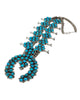 Freddie Maloney, Squash Blossom Necklace, Morenci Turquoise, Navajo, 26"