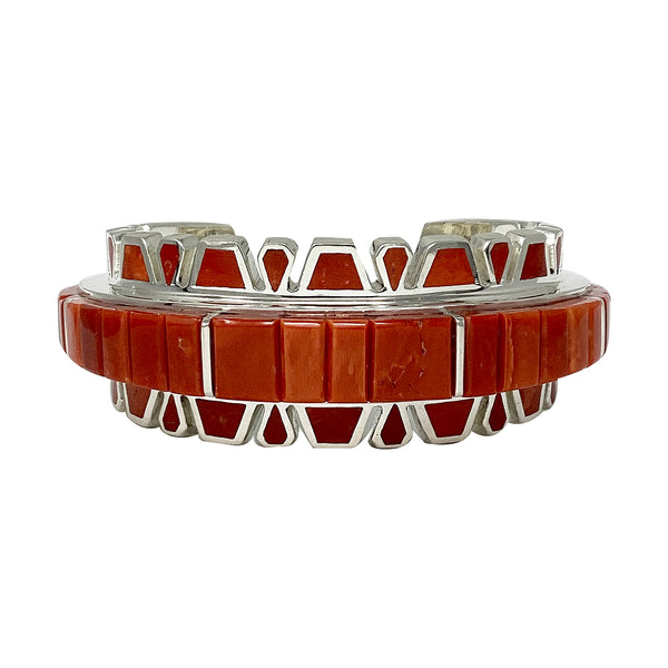 Vernon Haskie, Bracelet, Mediterranean Coral, Navajo, 6 3/4