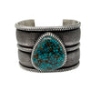 Aaron Anderson, Bracelet, Tufa Cast, China Mountain Turquoise, Navajo, 7 1/2"