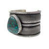 Aaron Anderson, Bracelet, Tufa Cast, China Mountain Turquoise, Navajo, 7 1/2"