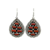 Chester Charley, Earring, Mediterranean Coral, Navajo, 2 1/2"