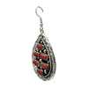 Chester Charley, Earring, Mediterranean Coral, Navajo, 2 1/2"