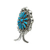 Kyle Wilson, Earring, Kingman Turquoise, Blossom, Navajo, 2"