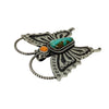 Herman Smith, Pin, Pendant, Kingman Turquoise, Orange Spiny, Navajo, 2 1/2"